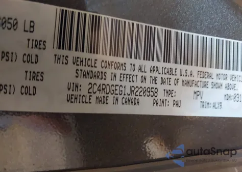 2018 Dodge Grand Caravan Gt from USA, damaged, VIN 2C4RDGEG1JR220958